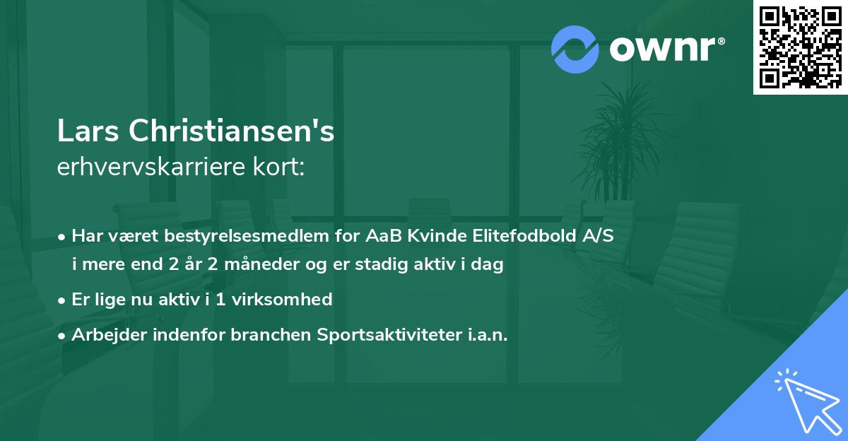 Lars Christiansen's erhvervskarriere kort