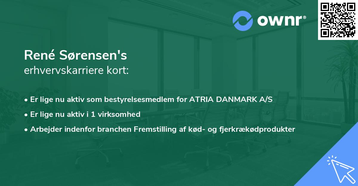 René Sørensen's erhvervskarriere kort