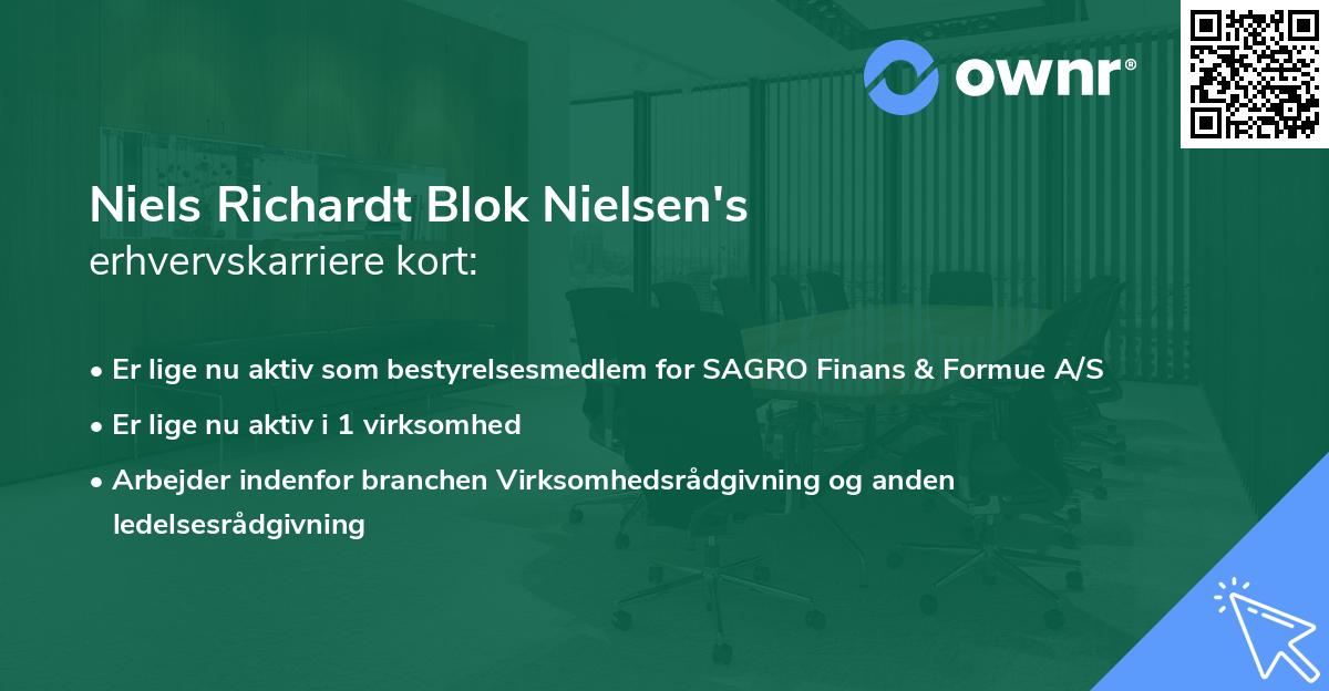 Niels Richardt Blok Nielsen's erhvervskarriere kort