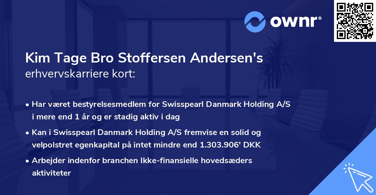 Kim Tage Bro Stoffersen Andersen's erhvervskarriere kort