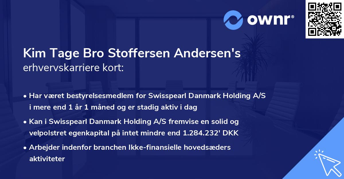 Kim Tage Bro Stoffersen Andersen's erhvervskarriere kort