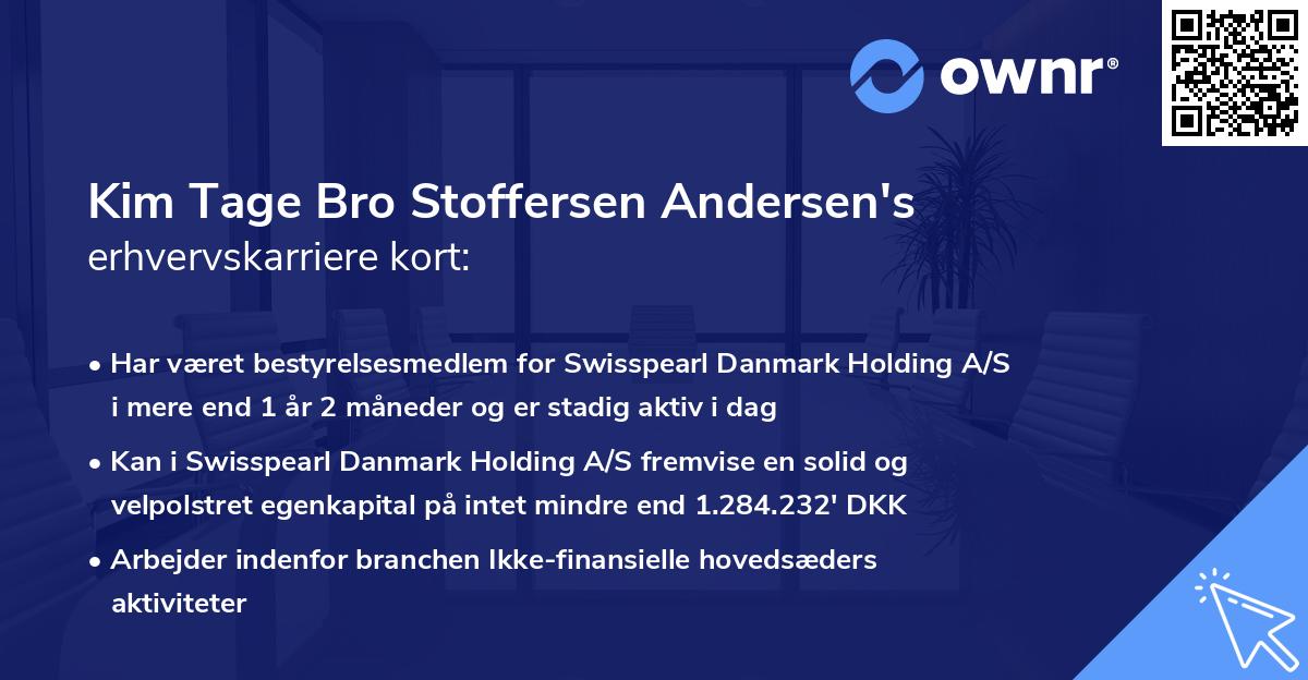 Kim Tage Bro Stoffersen Andersen's erhvervskarriere kort