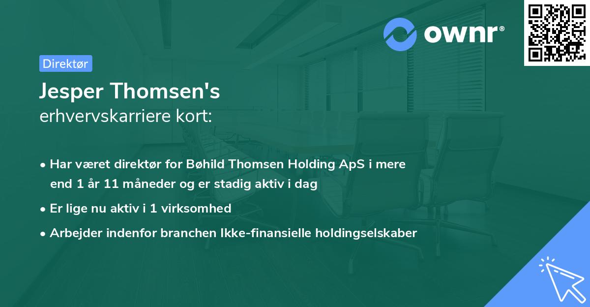 Jesper Thomsen's erhvervskarriere kort