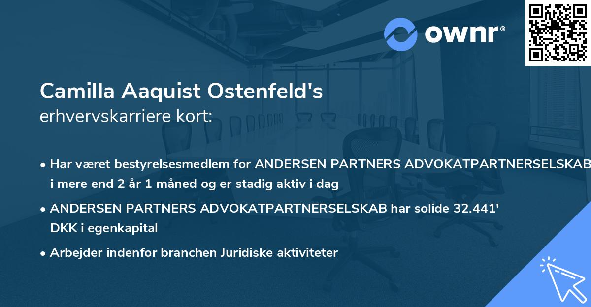 Camilla Aaquist Ostenfeld's erhvervskarriere kort