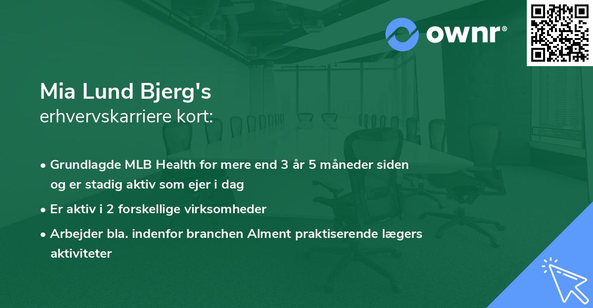 Mia Lund Bjerg's erhvervskarriere kort