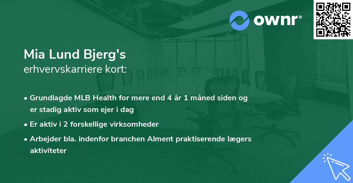 Mia Lund Bjerg's erhvervskarriere kort