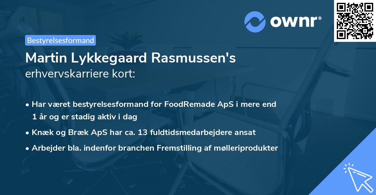 Martin Lykkegaard Rasmussen's erhvervskarriere kort