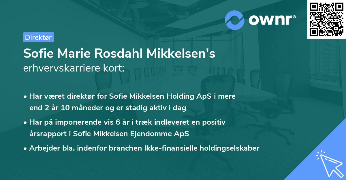 Sofie Marie Rosdahl Mikkelsen's erhvervskarriere kort