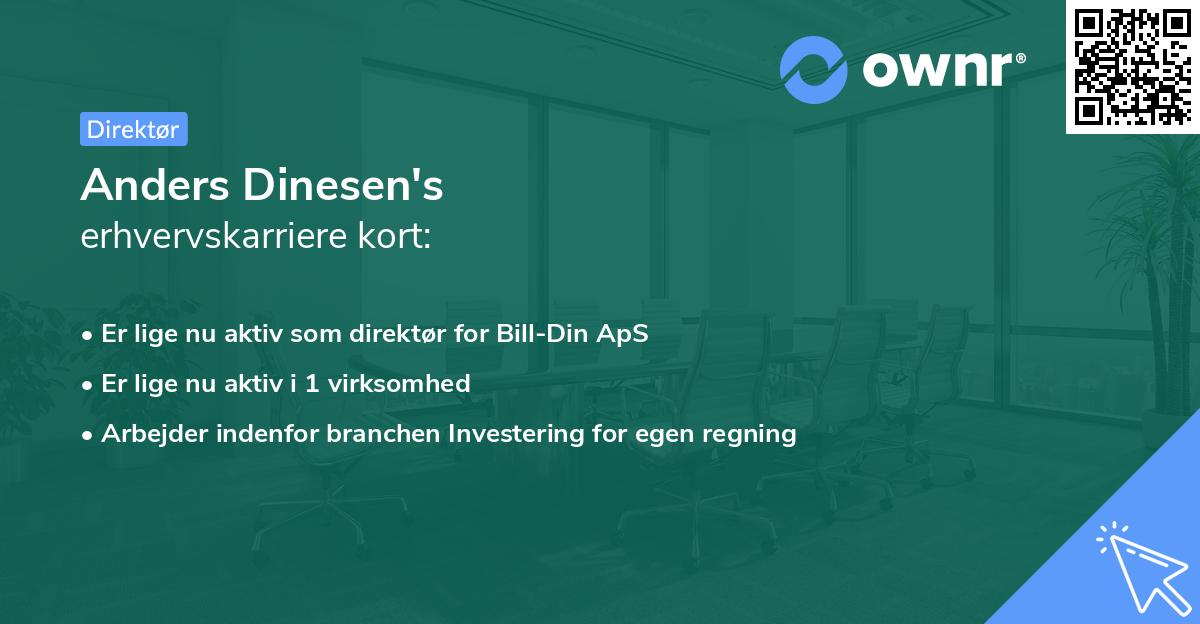 Anders Dinesen's erhvervskarriere kort