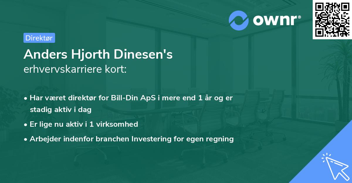 Anders Hjorth Dinesen's erhvervskarriere kort