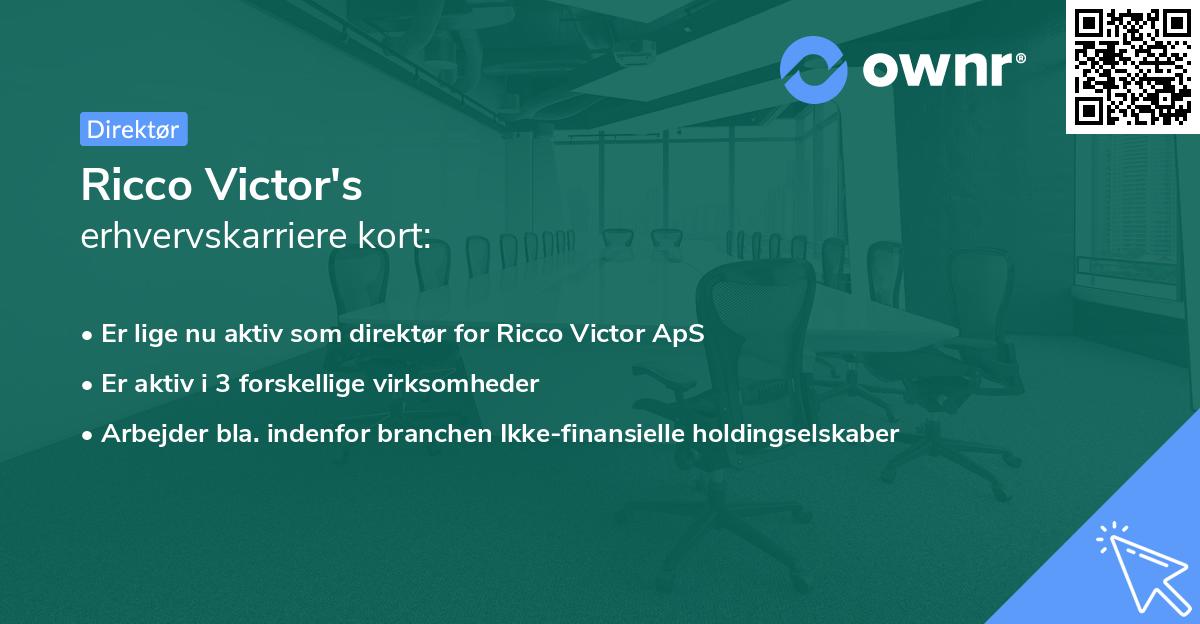 Ricco Victor's erhvervskarriere kort