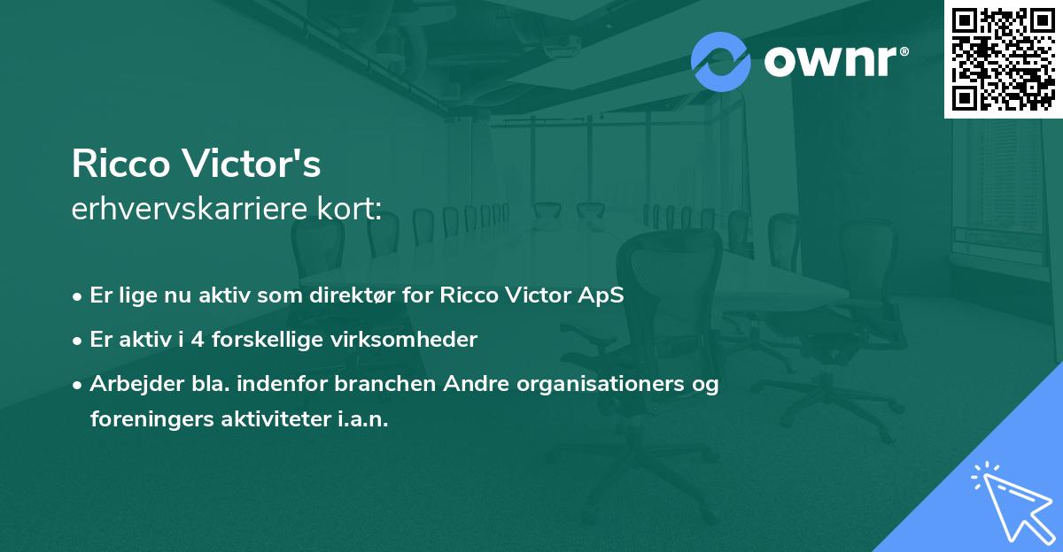 Ricco Victor's erhvervskarriere kort
