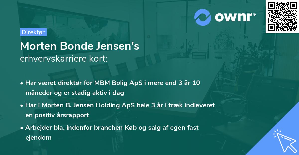 Morten Bonde Jensen's erhvervskarriere kort