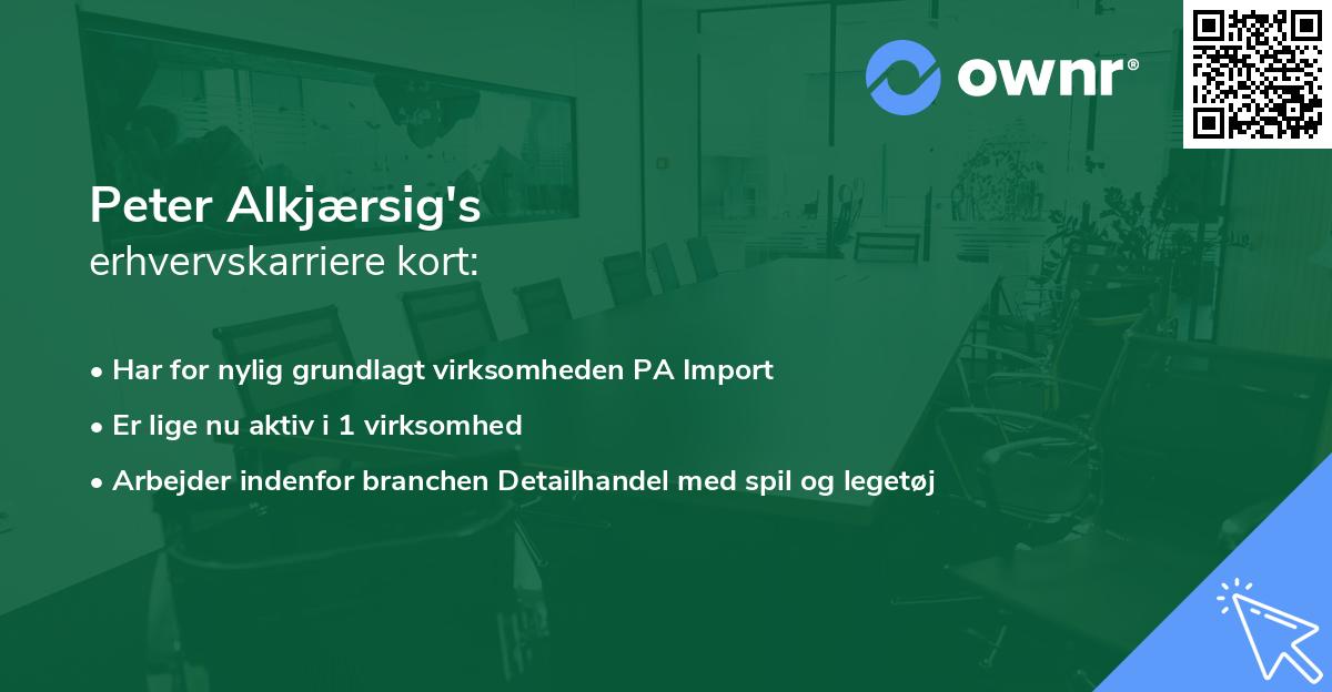 Peter Alkjærsig's erhvervskarriere kort