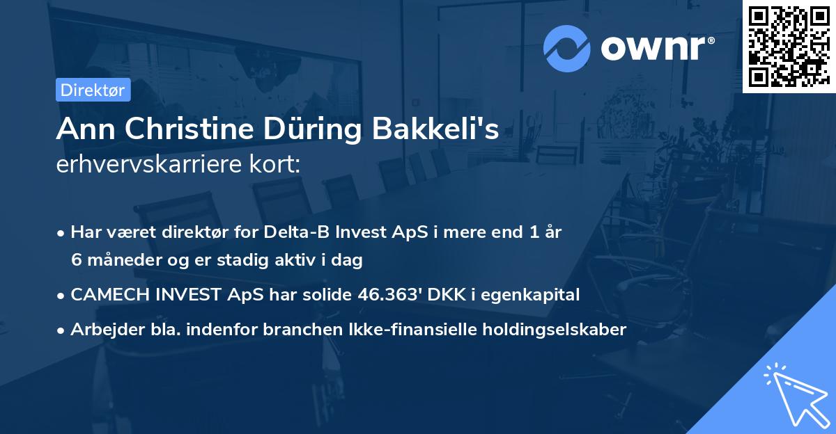 Ann Christine Düring Bakkeli's erhvervskarriere kort