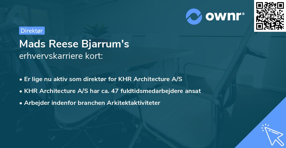Mads Reese Bjarrum's erhvervskarriere kort