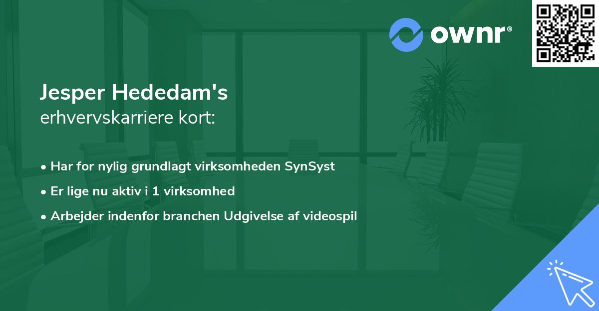 Jesper Hededam's erhvervskarriere kort