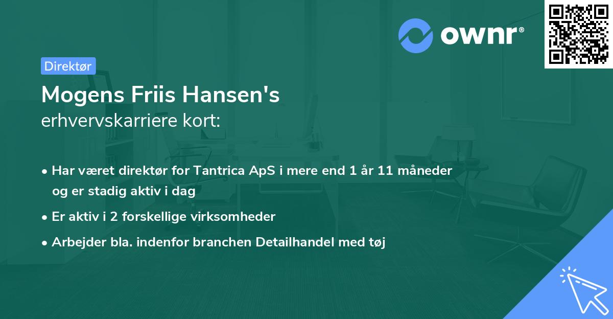 Mogens Friis Hansen's erhvervskarriere kort