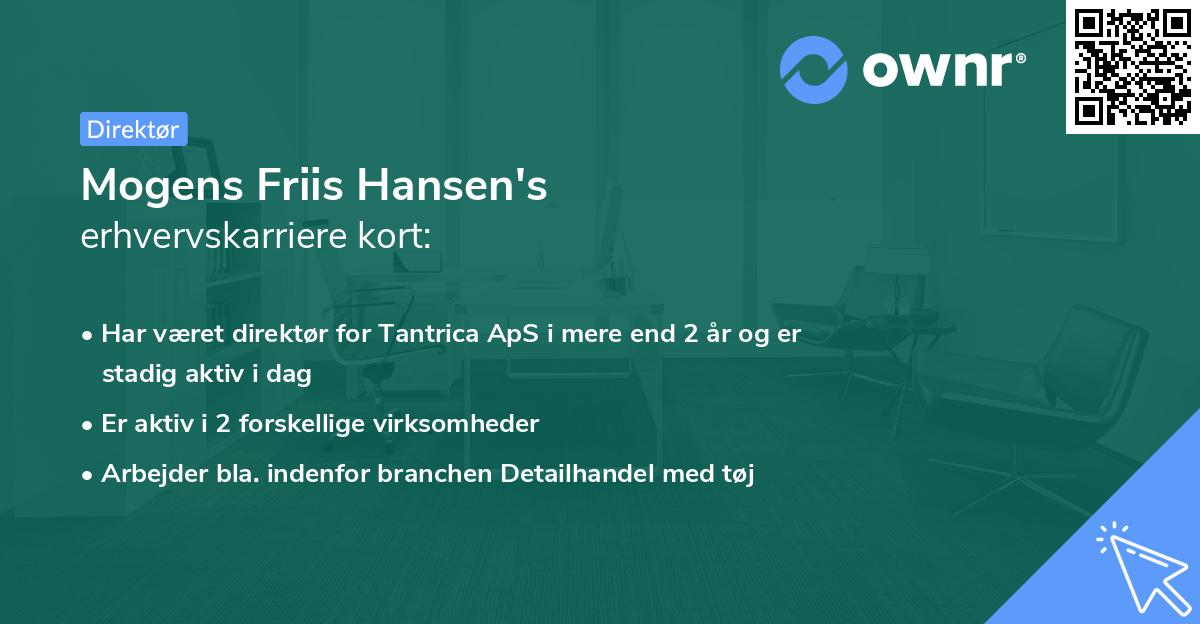 Mogens Friis Hansen's erhvervskarriere kort