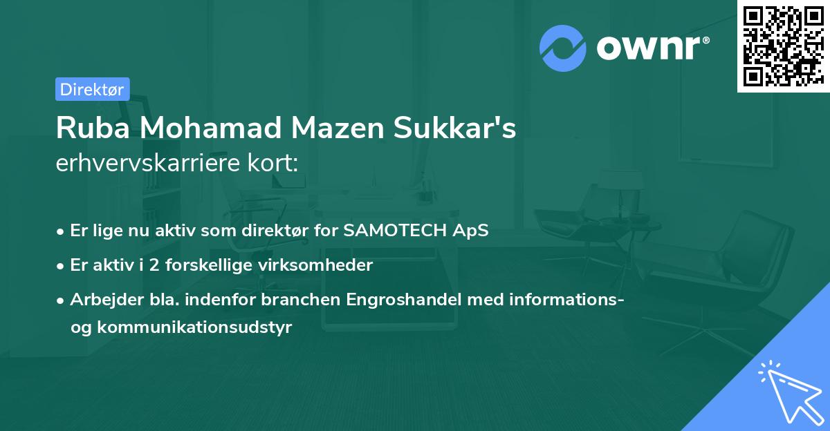 Ruba Mohamad Mazen Sukkar's erhvervskarriere kort