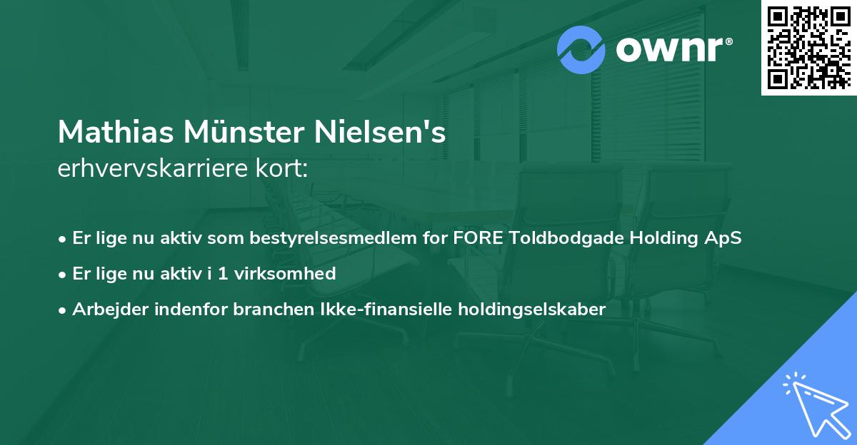 Mathias Münster Nielsen's erhvervskarriere kort