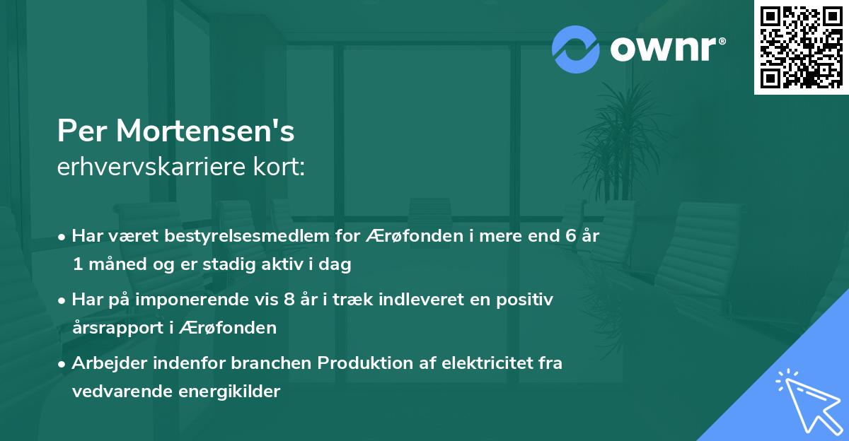 Per Mortensen's erhvervskarriere kort