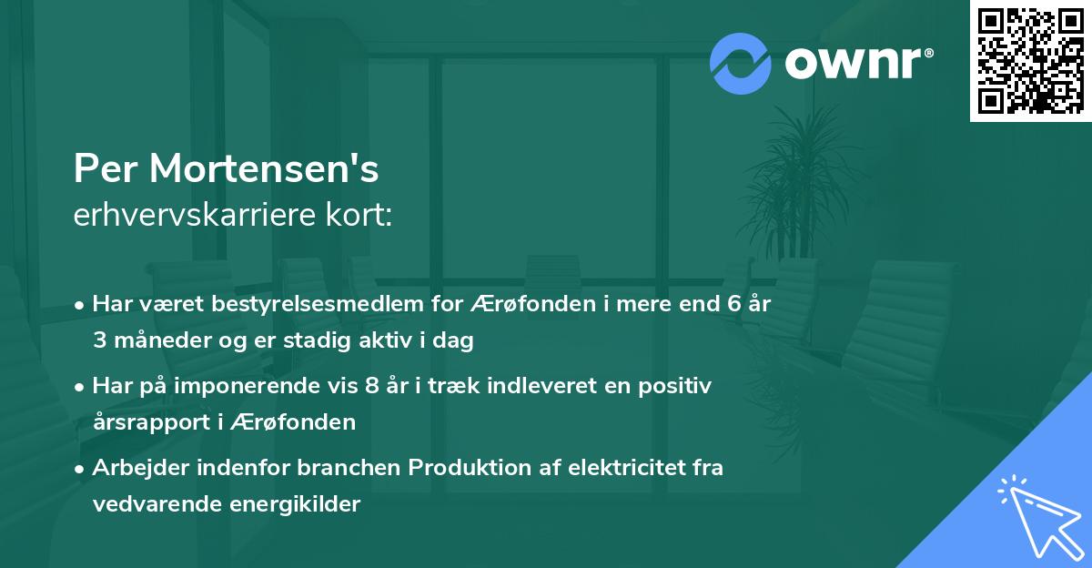 Per Mortensen's erhvervskarriere kort