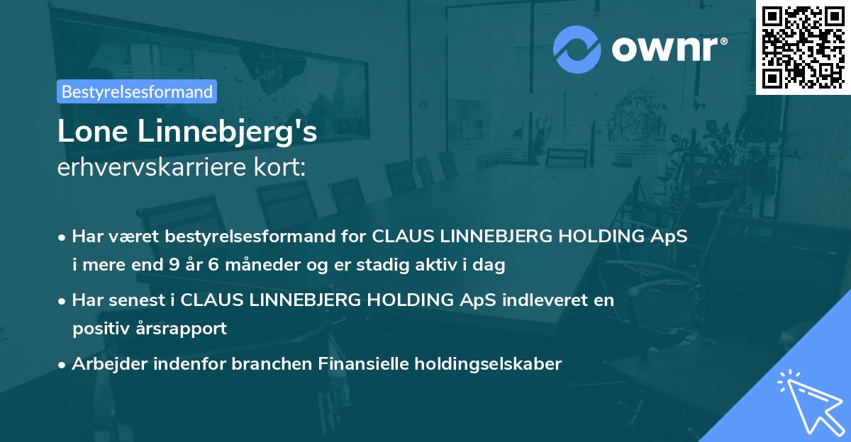 Lone Linnebjerg's erhvervskarriere kort