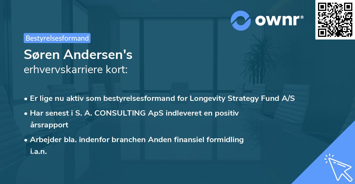 Søren Andersen's erhvervskarriere kort