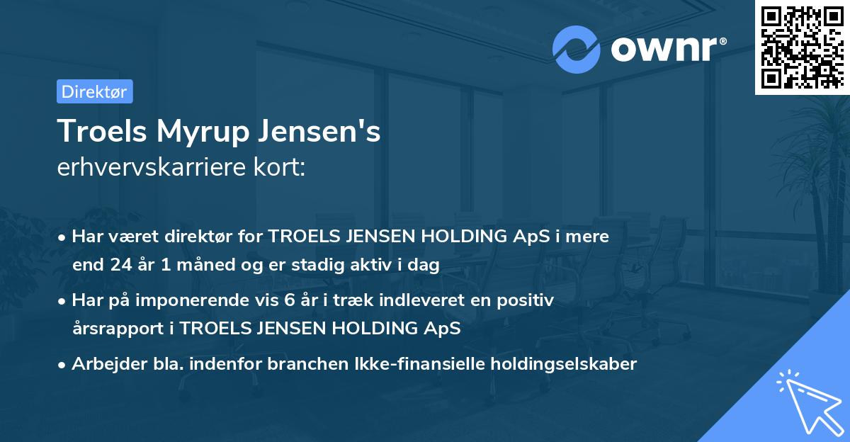 Troels Myrup Jensen's erhvervskarriere kort