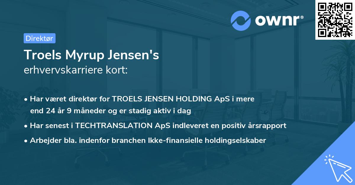 Troels Myrup Jensen's erhvervskarriere kort