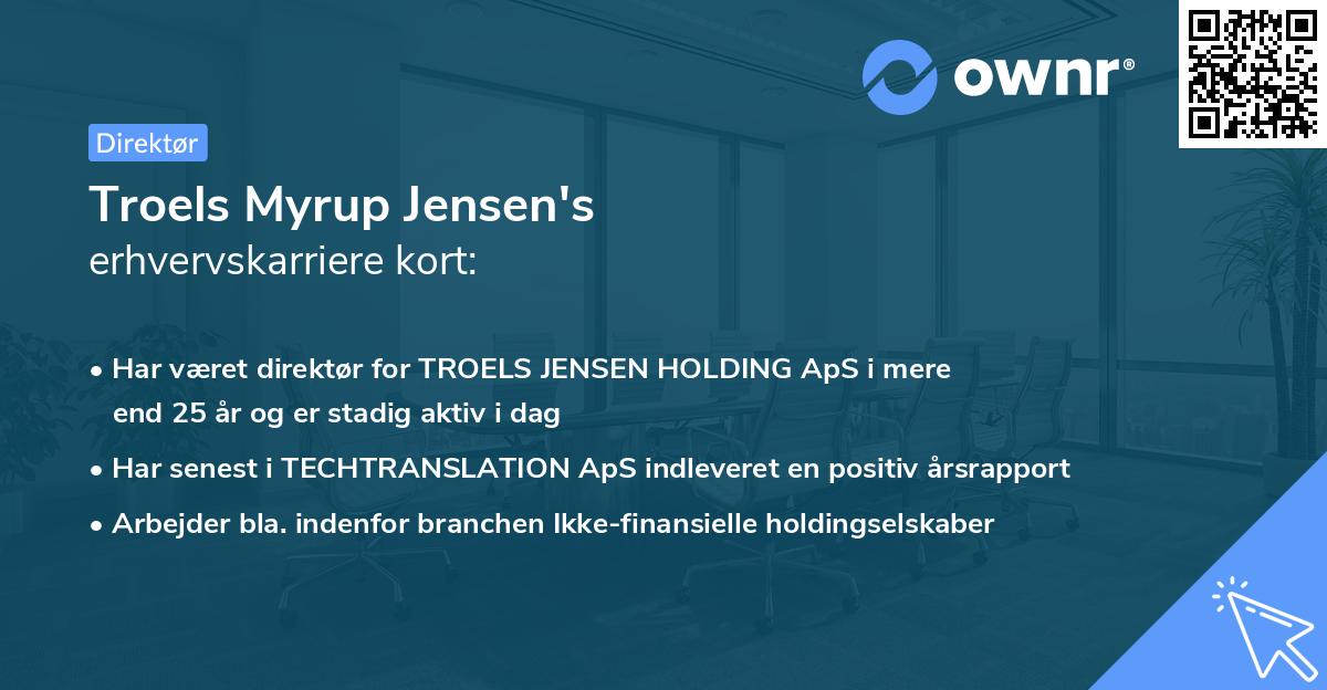 Troels Myrup Jensen's erhvervskarriere kort