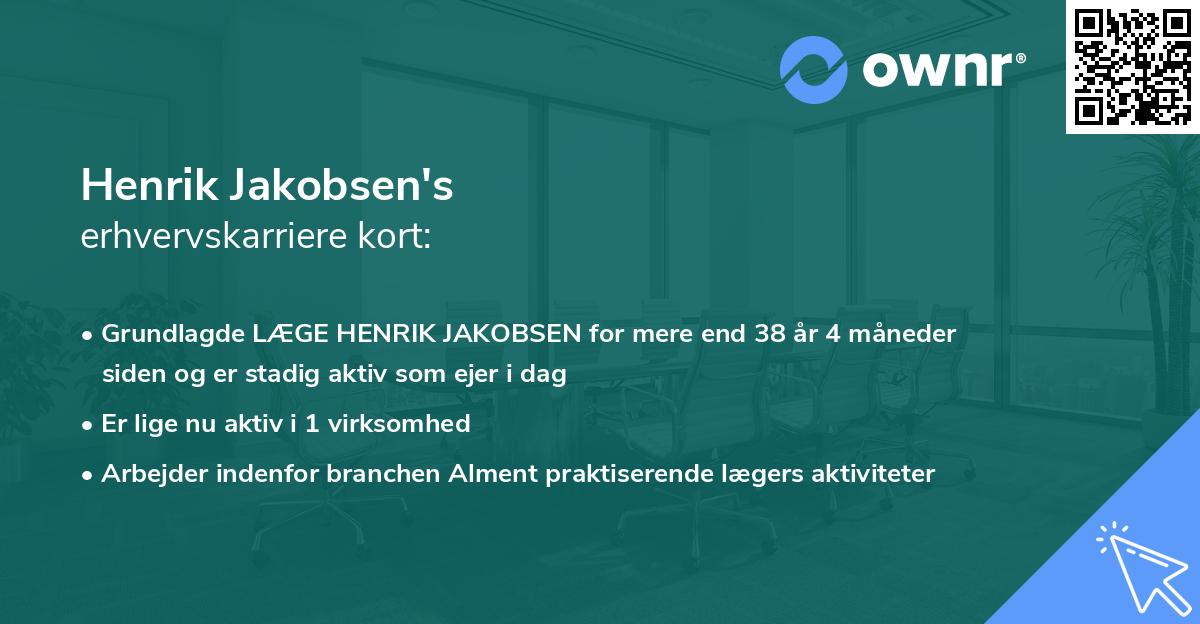 Henrik Jakobsen's erhvervskarriere kort