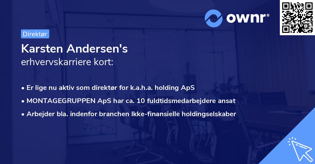 Karsten Andersen's erhvervskarriere kort