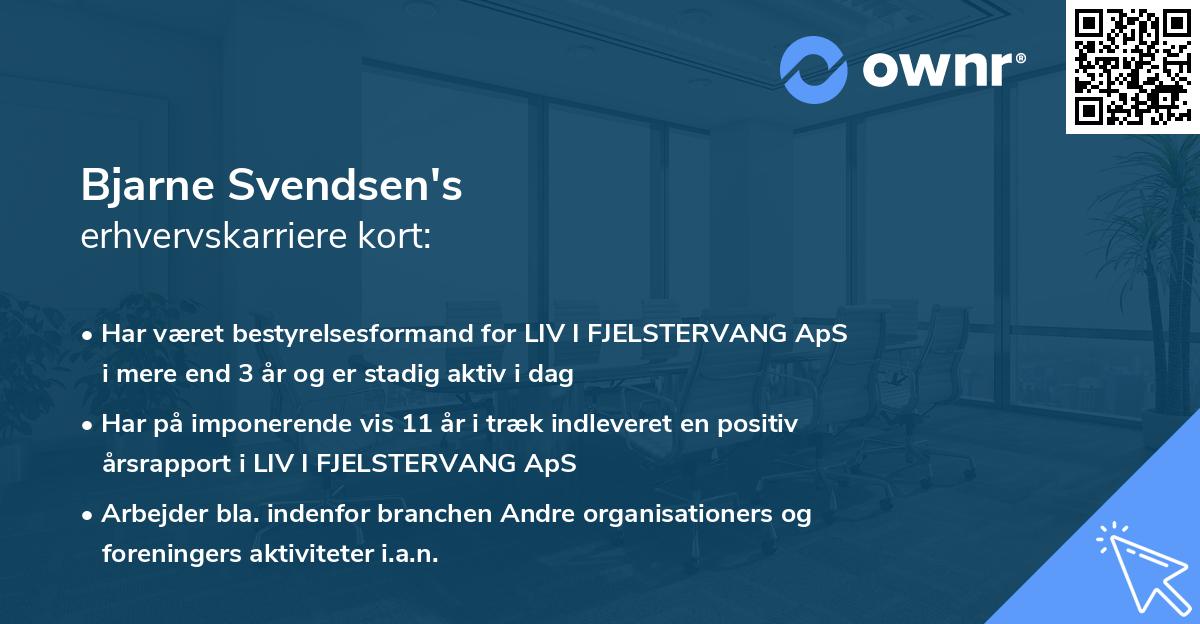 Bjarne Svendsen's erhvervskarriere kort