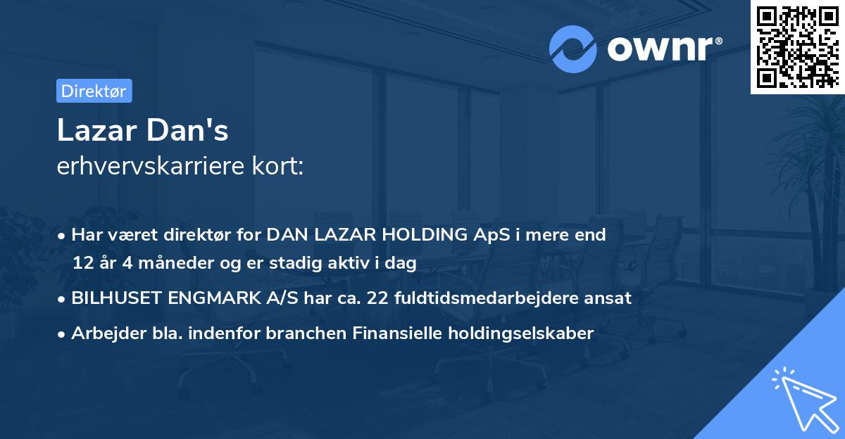 Lazar Dan's erhvervskarriere kort