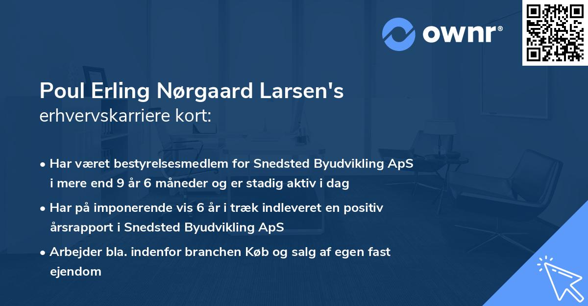 Poul Erling Nørgaard Larsen's erhvervskarriere kort