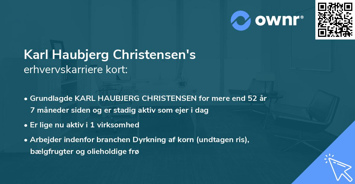 Karl Haubjerg Christensen's erhvervskarriere kort