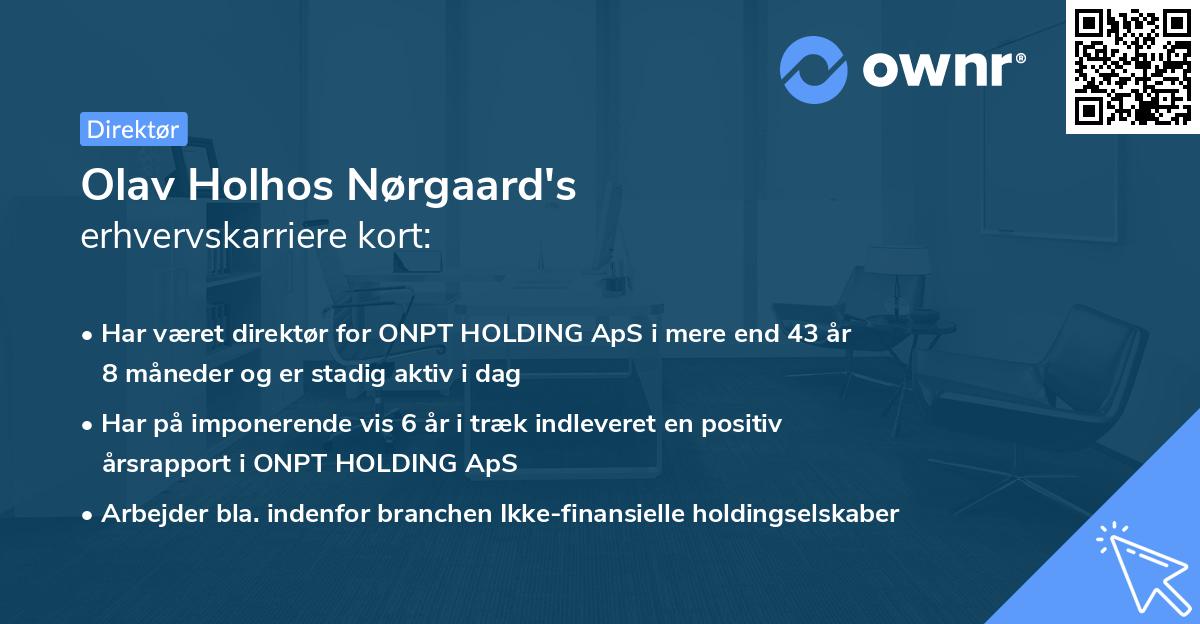 Olav Holhos Nørgaard's erhvervskarriere kort