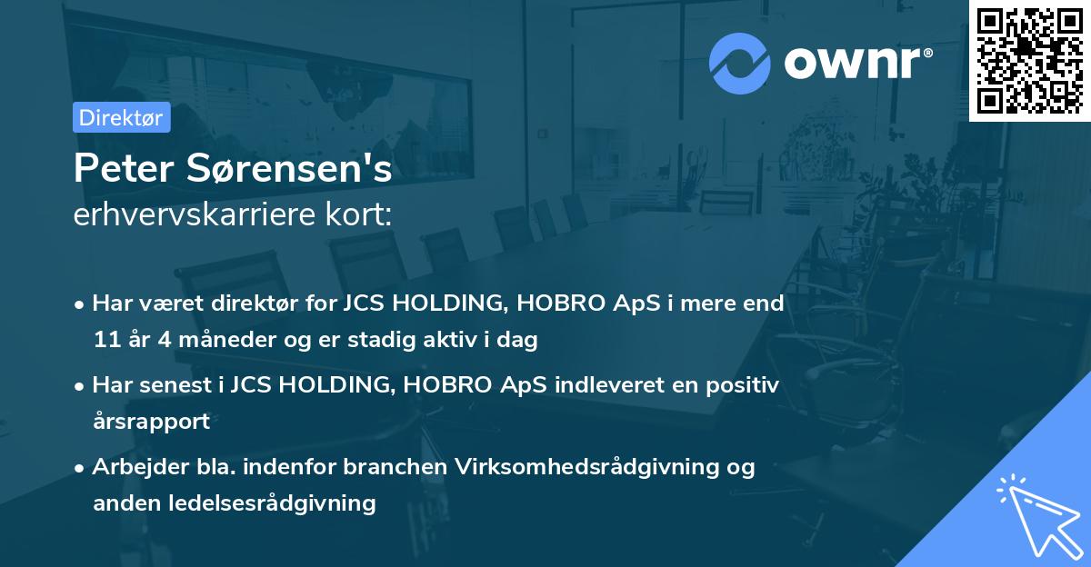 Peter Sørensen's erhvervskarriere kort