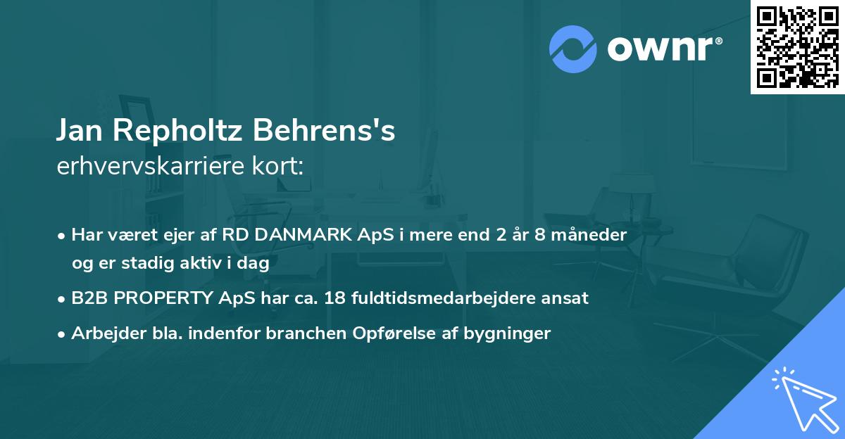 Jan Repholtz Behrens's erhvervskarriere kort