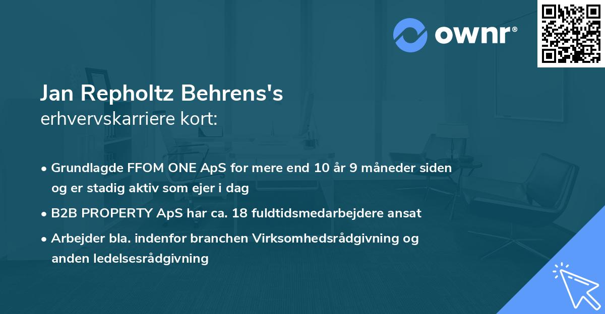 Jan Repholtz Behrens's erhvervskarriere kort