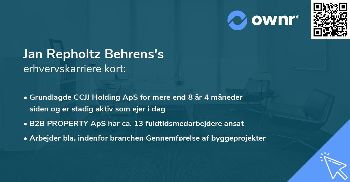 Jan Repholtz Behrens's erhvervskarriere kort