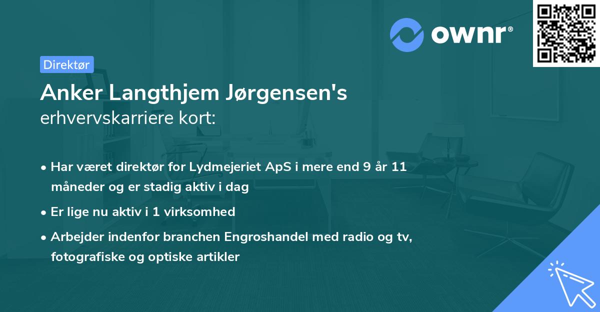 Anker Langthjem Jørgensen's erhvervskarriere kort
