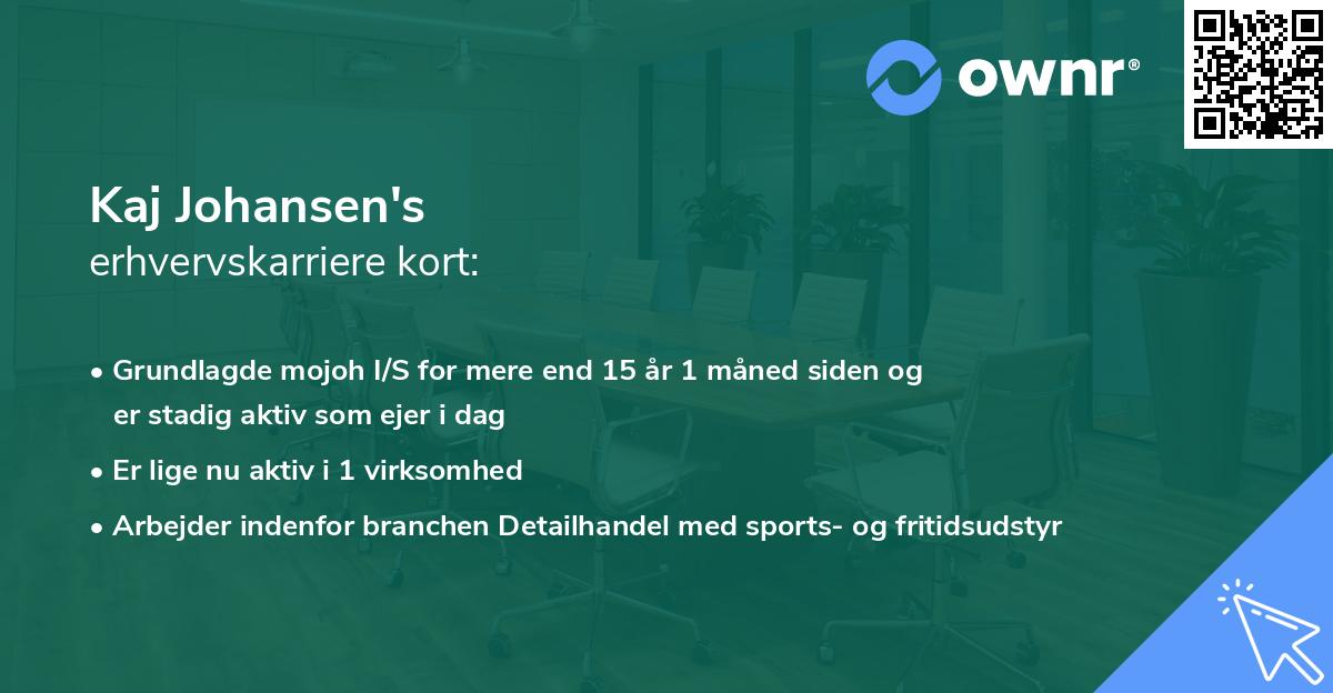 Kaj Johansen's erhvervskarriere kort