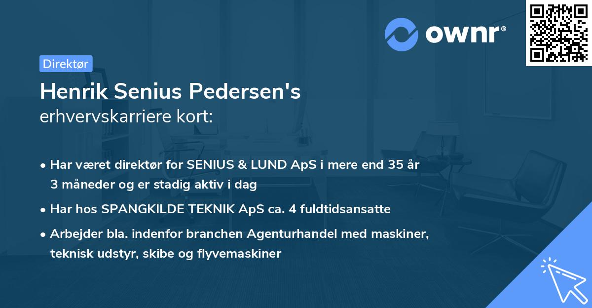 Henrik Senius Pedersen's erhvervskarriere kort