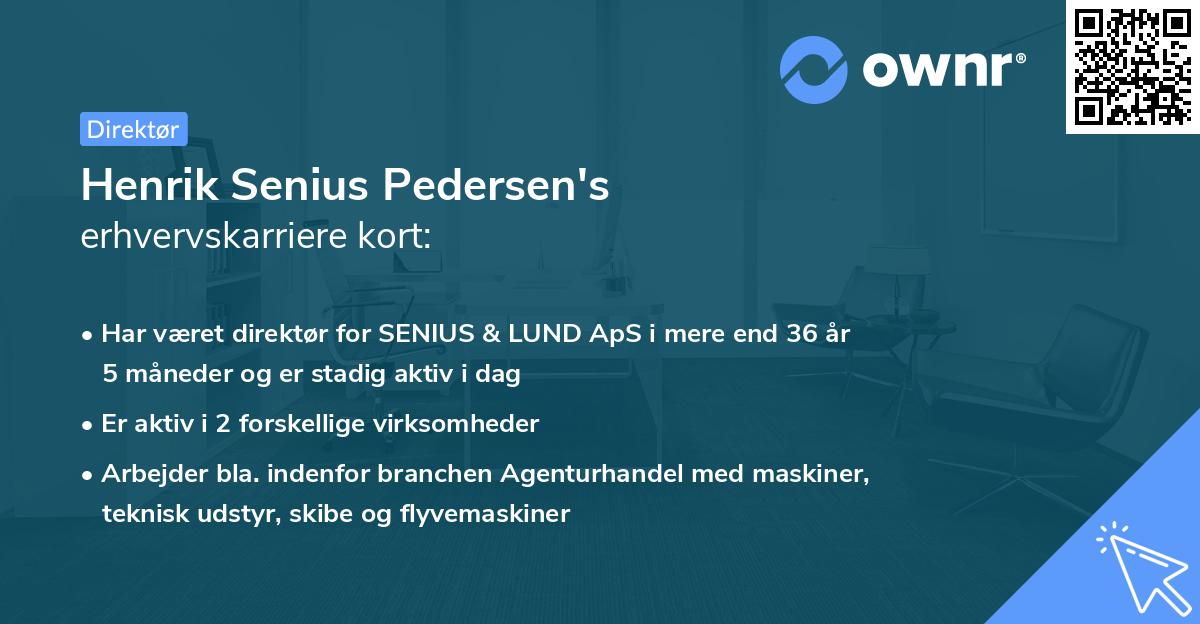 Henrik Senius Pedersen's erhvervskarriere kort