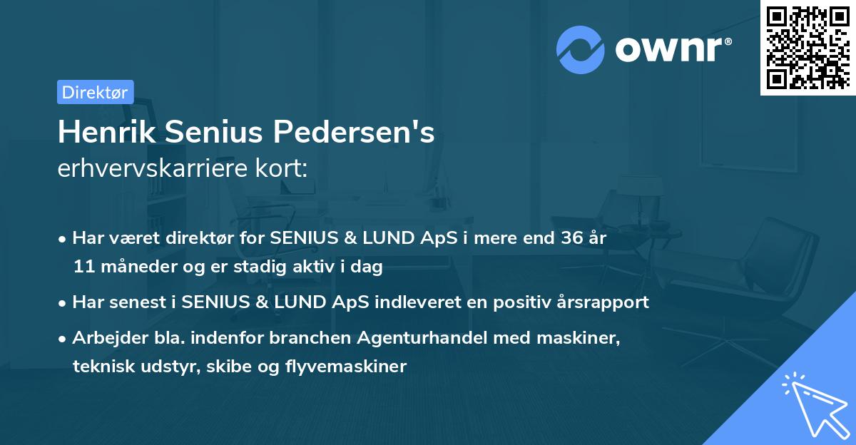 Henrik Senius Pedersen's erhvervskarriere kort