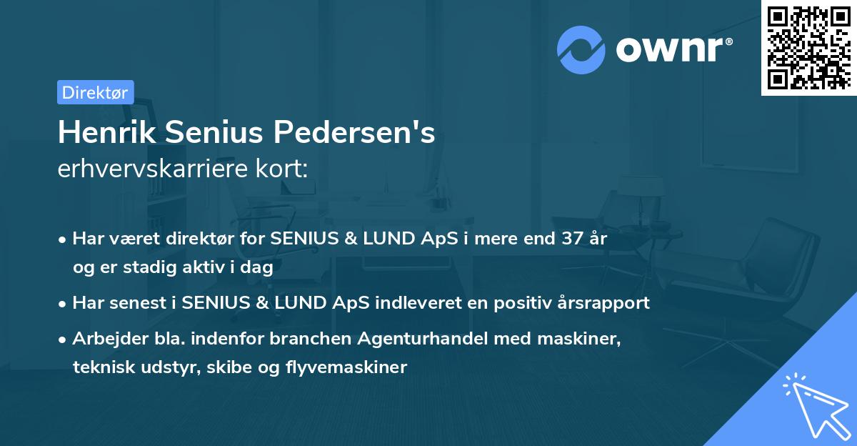 Henrik Senius Pedersen's erhvervskarriere kort