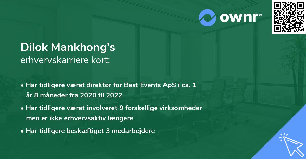 Dilok Mankhong's erhvervskarriere kort
